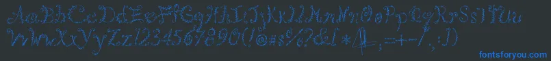 Kookie Font – Blue Fonts on Black Background