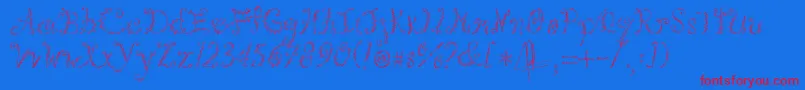 Kookie Font – Red Fonts on Blue Background