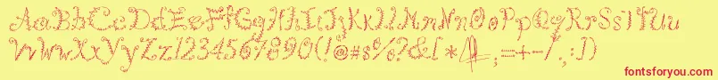 Kookie Font – Red Fonts on Yellow Background