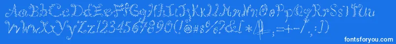 Kookie Font – White Fonts on Blue Background