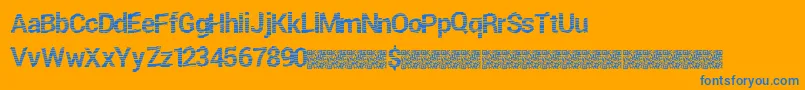 Freshtwist-Schriftart – Blaue Schriften auf orangefarbenem Hintergrund