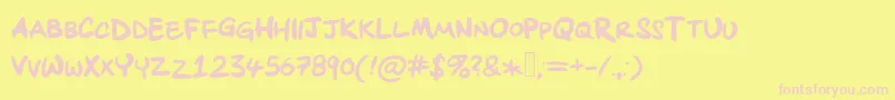 AlexBold Font – Pink Fonts on Yellow Background