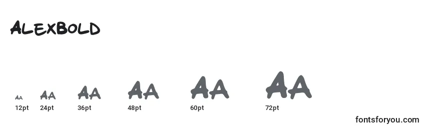 AlexBold Font Sizes