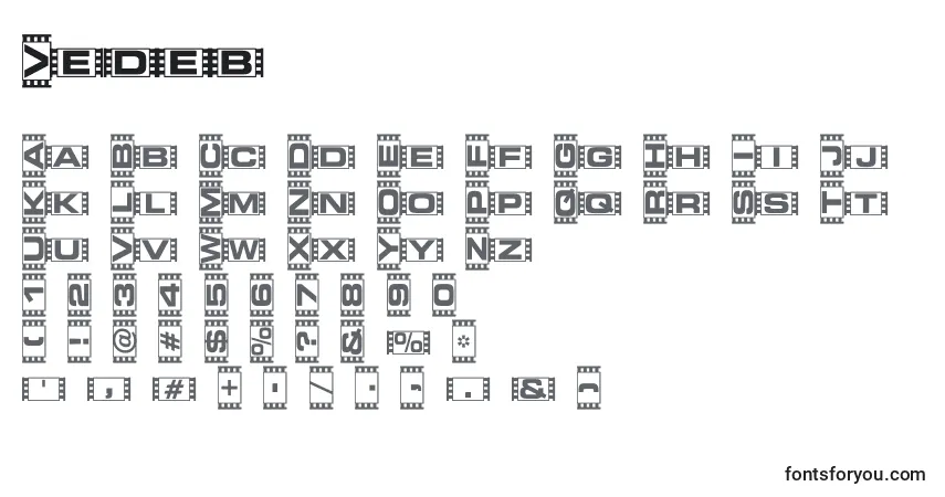 Fuente Vedeb - alfabeto, números, caracteres especiales