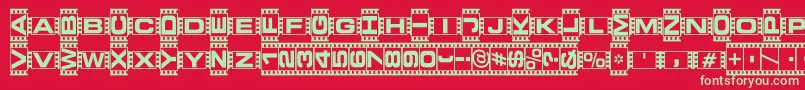 フォントVedeb – 赤い背景に緑の文字