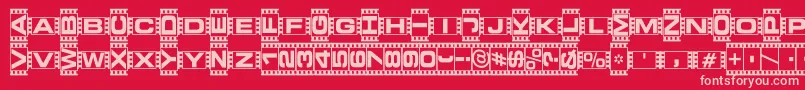 フォントVedeb – 赤い背景にピンクのフォント