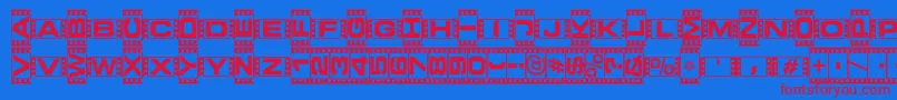 Vedeb Font – Red Fonts on Blue Background