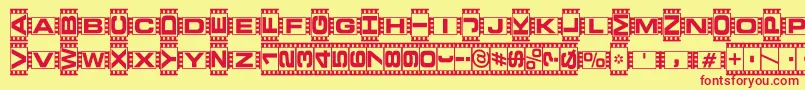 Vedeb Font – Red Fonts on Yellow Background