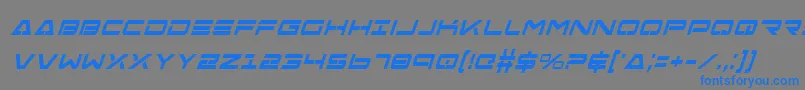 フォントFree Agent Bold Condital – 灰色の背景に青い文字