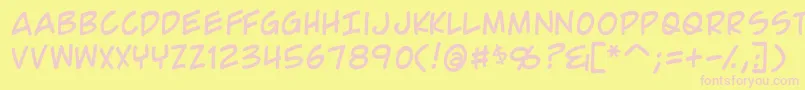 ComicGeek Font – Pink Fonts on Yellow Background