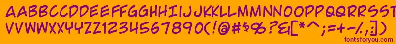 ComicGeek Font – Purple Fonts on Orange Background