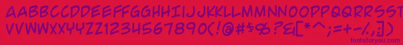 ComicGeek Font – Purple Fonts on Red Background