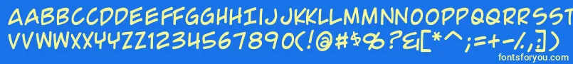 ComicGeek Font – Yellow Fonts on Blue Background