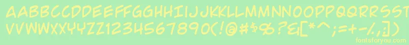 ComicGeek Font – Yellow Fonts on Green Background