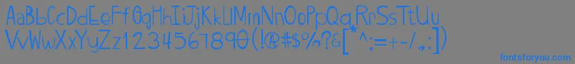 フォントTwiggypop – 灰色の背景に青い文字