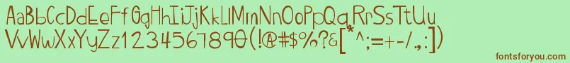 Twiggypop Font – Brown Fonts on Green Background