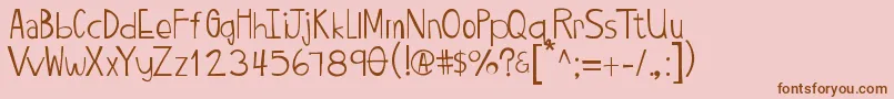 フォントTwiggypop – ピンクの背景に茶色のフォント