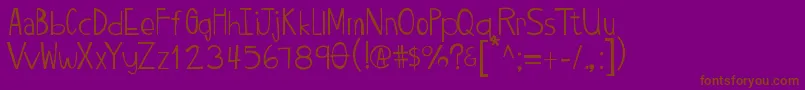 Twiggypop-Schriftart – Braune Schriften auf violettem Hintergrund