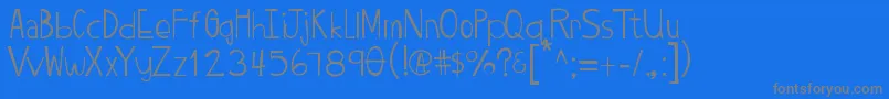 Twiggypop-Schriftart – Graue Schriften auf blauem Hintergrund
