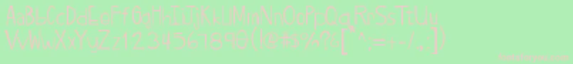 フォントTwiggypop – 緑の背景にピンクのフォント