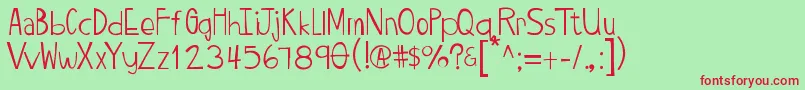 Twiggypop Font – Red Fonts on Green Background