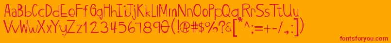 Twiggypop Font – Red Fonts on Orange Background
