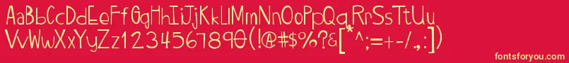 Twiggypop-fontti – keltaiset fontit punaisella taustalla