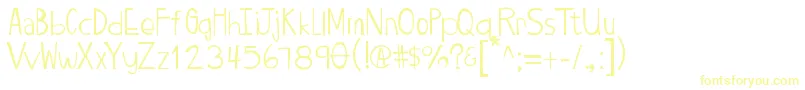 Twiggypop-Schriftart – Gelbe Schriften auf weißem Hintergrund