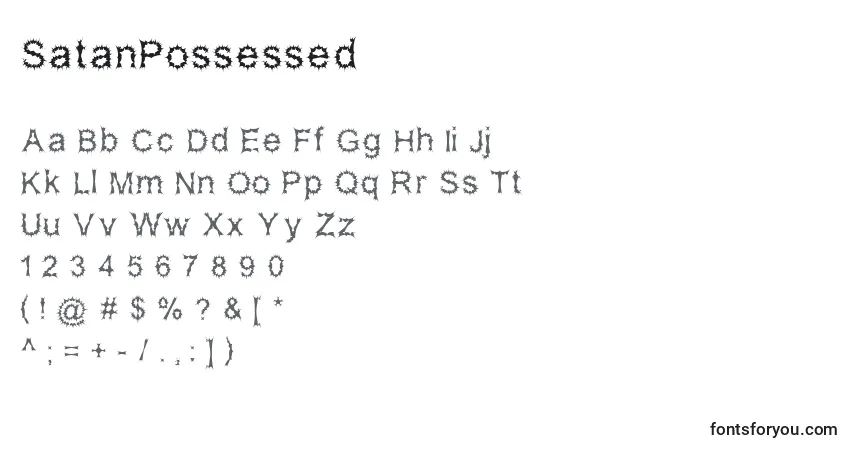Fuente SatanPossessed - alfabeto, números, caracteres especiales