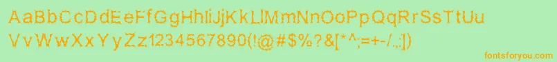 SatanPossessed Font – Orange Fonts on Green Background