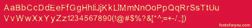 SatanPossessed Font – Yellow Fonts on Red Background