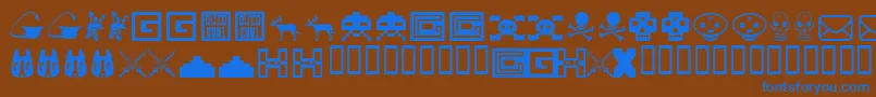 Toybox Font – Blue Fonts on Brown Background