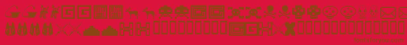 フォントToybox – 赤い背景に茶色の文字
