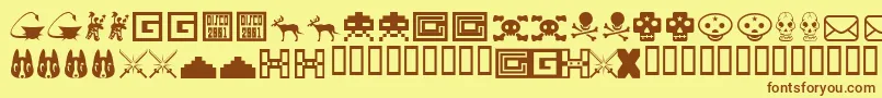 Toybox Font – Brown Fonts on Yellow Background