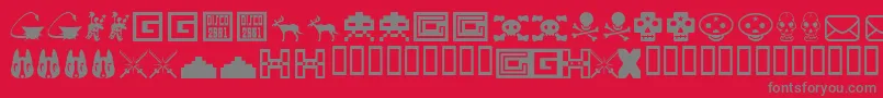 Toybox Font – Gray Fonts on Red Background