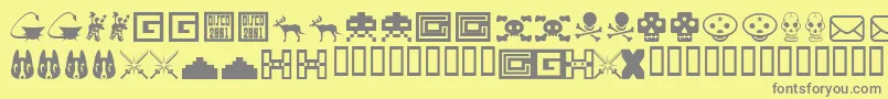 フォントToybox – 黄色の背景に灰色の文字