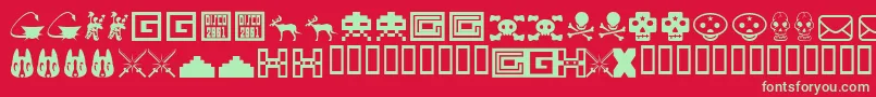 Toybox Font – Green Fonts on Red Background