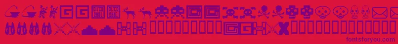 Toybox Font – Purple Fonts on Red Background