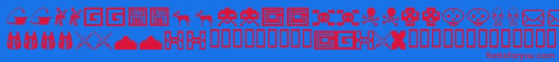 フォントToybox – 赤い文字の青い背景