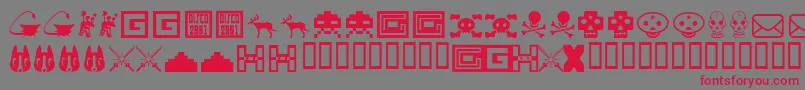 Toybox Font – Red Fonts on Gray Background