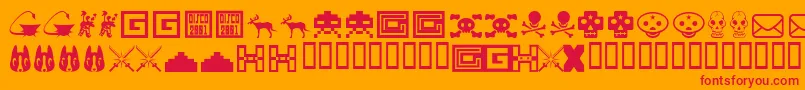 Шрифт Toybox – красные шрифты на оранжевом фоне