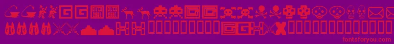 フォントToybox – 紫の背景に赤い文字