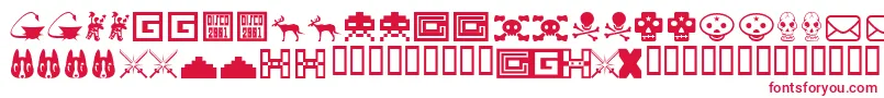 フォントToybox – 白い背景に赤い文字