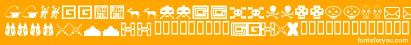 Fonte Toybox – fontes brancas em um fundo laranja