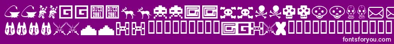 fuente Toybox – Fuentes Blancas Sobre Fondo Morado