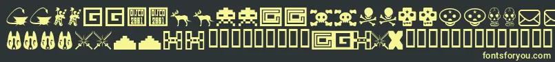 フォントToybox – 黒い背景に黄色の文字