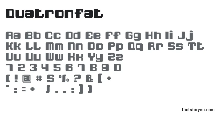 Schriftart Quatronfat – Alphabet, Zahlen, spezielle Symbole