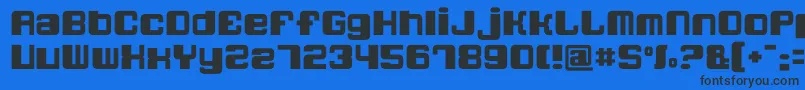 Quatronfat Font – Black Fonts on Blue Background