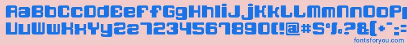 Quatronfat Font – Blue Fonts on Pink Background