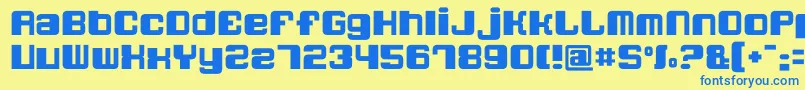 Шрифт Quatronfat – синие шрифты на жёлтом фоне